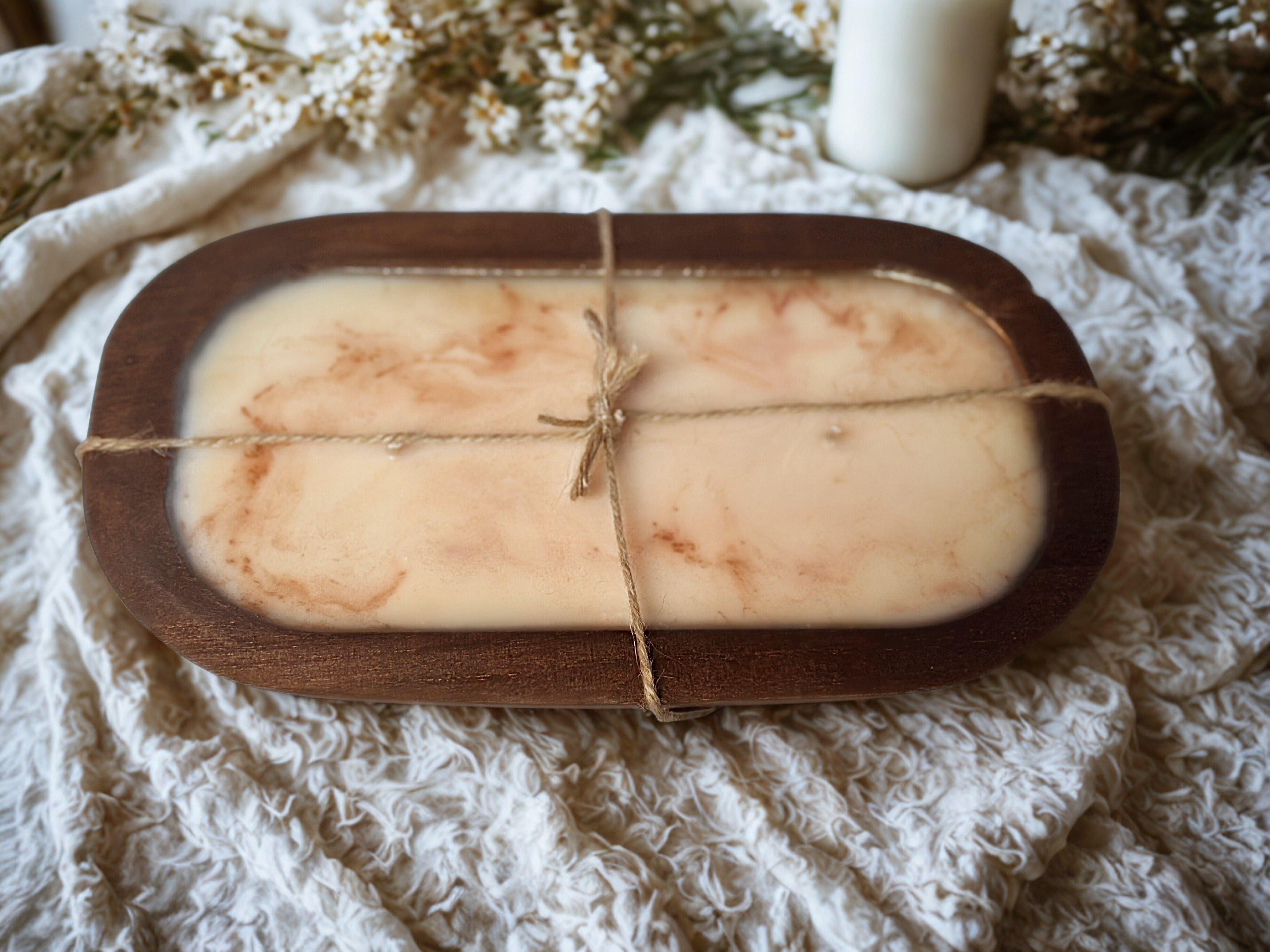 Wiseman 3-Wick Wood Candle