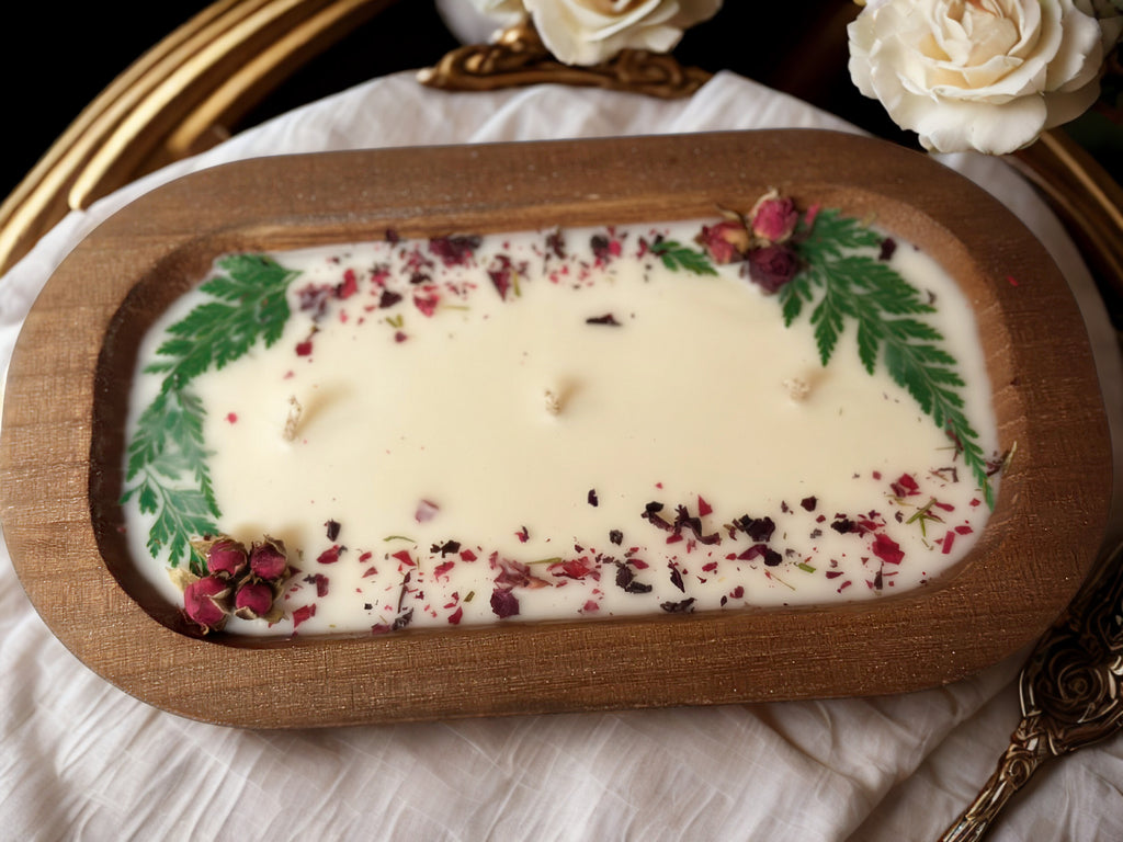 Rosewood Wooden Dough Bowl| Luxury Candle Decor